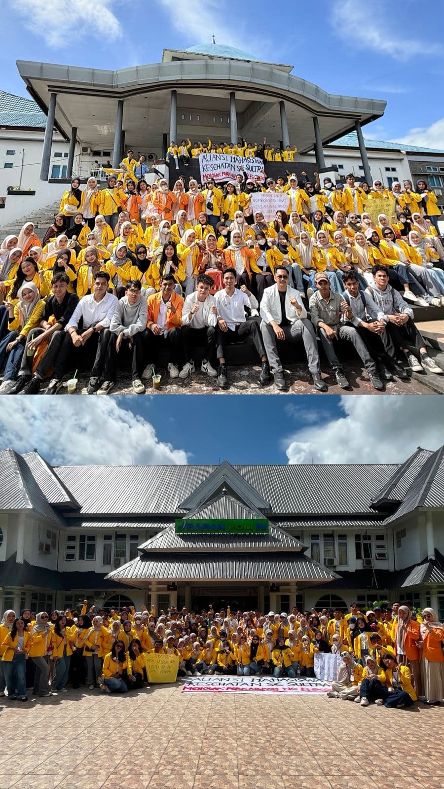 ALIANSI MAHASISWA KESEHATAN SE-SULAWESI TENGGARA GELAR AKSI DEMONSTRASI DI BPOM RI KENDARI DAN DPRD PROVINSI SULAWESI TENGGARA