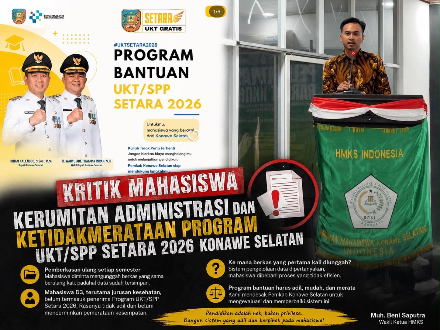 HMKS Soroti Kerumitan Administrasi dan Ketidakmerataan Akses Program Bantuan Pendidikan UKT/SPP Setara Tahun 2026