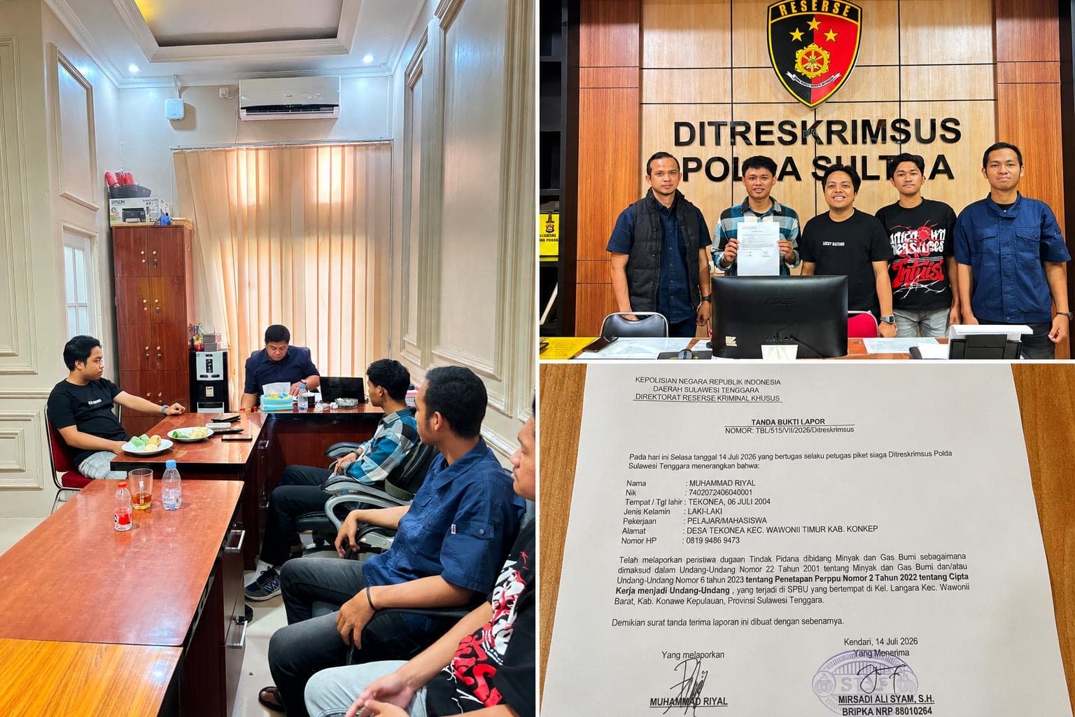 FM SULTRA Resmi Laporkan SPBU Pertamina Langara ke Polda Sultra